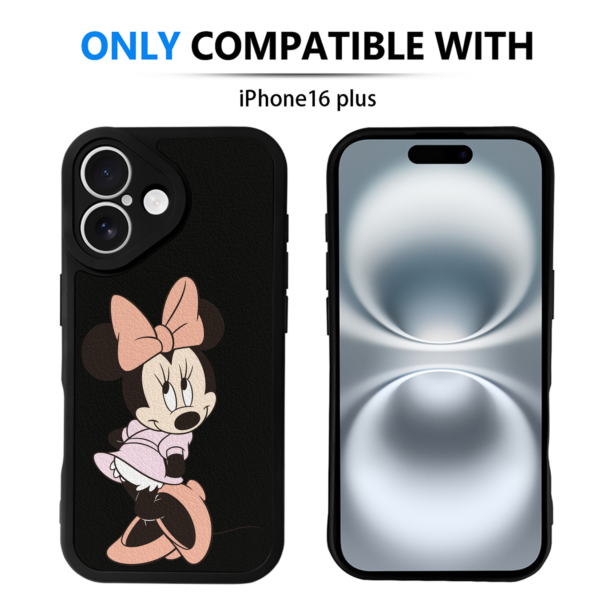 （画像用） ミッキーマウス Mickey Mouse 【iPhone 16シリーズ対応】シリコンスマホケース（レザー調） 材質：シリコン